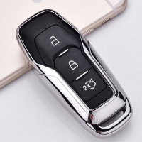 Silicone key fob cover case fit for Ford F3 remote key silver
