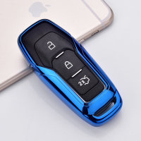 Silicone key fob cover case fit for Ford F3 remote key blue