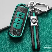 Silikon Leder-Look Schlüssel Cover passend für Mazda Schlüssel rosa SEK13-MZ2-10