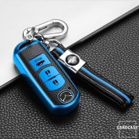 Coque de protection en silicone pour voiture Mazda clé télécommande MZ1, MZ2 bleu