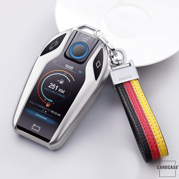 Silikon Lack Schutzhülle für BMW Autoschlüssel SEK2-B8 silber