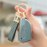 Glossy TPU Schlüsselhülle / Schutzhülle (SEK18) passend für Audi Schlüssel  blau