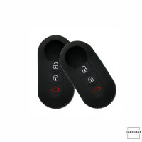 Silikon Schutzhülle / Cover passend für Fiat Autoschlüssel FT2 schwarz