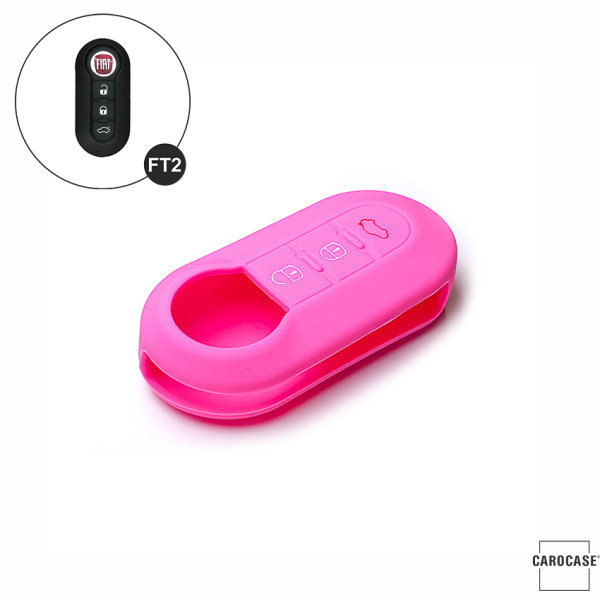 Cover Guscio / Copri-chiave silicone compatibile con Fiat FT2 rosa