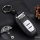 Silikon Carbon-Look Schlüssel Cover passend für Audi Schlüssel schwarz SEK3-AX4 (Schutzhülle + Silikon Karabiner KRB21)