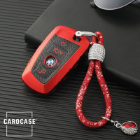 Glossy Carbon-Look Schlüssel Cover passend für BMW Schlüssel rosa SEK14-B5-10