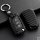 Silikon Carbon-Look Schlüssel Cover passend für Volkswagen, Skoda, Seat Schlüssel schwarz SEK3-V3 (Schutzhülle + Silikon Karabiner KRB21)
