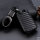 Silikon Carbon-Look Schlüssel Cover passend für Volkswagen, Skoda, Seat Schlüssel schwarz SEK3-V3 (Schutzhülle + Karabiner SAR2)