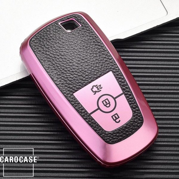 Silicone key fob cover case fit for Ford F8 remote key rose