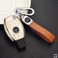 Glossy TPU Schlüsselhülle / Schutzhülle (SEK18) passend für Mercedes-Benz Schlüssel - rot