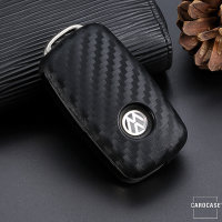 Silicone key cover (SEK3) for Volkswagen, Skoda, Seat keys incl. silicone hook (KRB21) - black