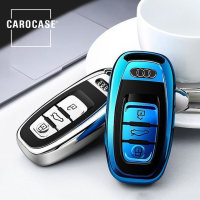 Silicone key fob cover case fit for Audi AX4 remote key rose