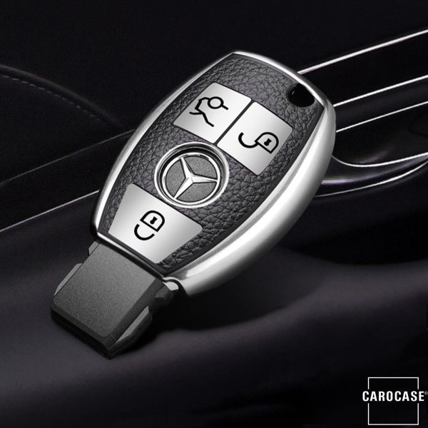 Silicone key fob cover case fit for Mercedes-Benz M7 remote key silver