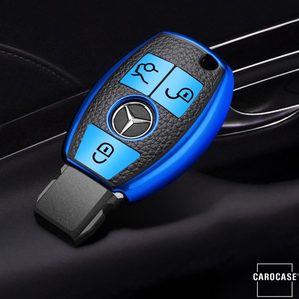 Schlüssel Hülle Gehäuse Cover für Mercedes Modelle ab 2016- Blau