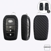 Silikon Carbon-Look Schlüssel Cover passend für Toyota Schlüssel schwarz SEK3-T4-1