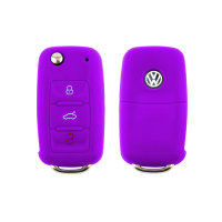 Coque de protection en silicone pour voiture Volkswagen, Skoda, Seat clé télécommande V2 pourpre