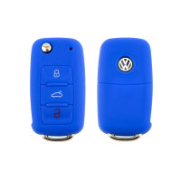 Cover Guscio / Copri-chiave silicone compatibile con Volkswagen, Skoda, Seat V2 blu