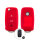 Silicone key fob cover case fit for Volkswagen, Skoda, Seat V2 remote key red