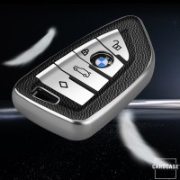 Coque de protection en silicone pour voiture BMW clé télécommande B6, B7 rose