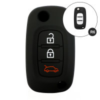 Silicone coque / housse clé télécommande pour Renault voiture noir SEK1-R6-1