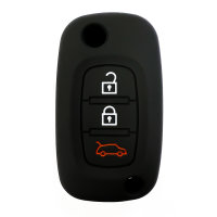 Silicone coque / housse clé télécommande pour Renault voiture noir SEK1-R6-1