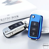 Glossy TPU key cover (SEK2) for Volkswagen, Skoda, Seat keys - silver