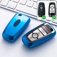 Cover Guscio / Copri-chiave silicone compatibile con Ford F8, F9 blu