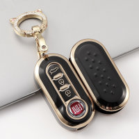 Coque de clé de voiture en TPU brillant (SEK18/2) compatible avec Fiat clés - blanc