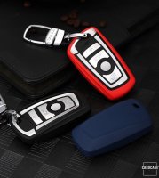 Silicone key fob cover case fit for BMW B4, B5 remote key red