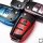 Black-Glossy Silikon Schutzhülle passend für Audi Schlüssel  SEK7-AX3 blau