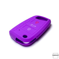 Silicone key fob cover case fit for Volkswagen V8X, V8 remote key purple