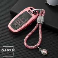 Glossy Carbon-Look Schlüssel Cover passend für Audi Schlüssel silber SEK14-AX4-15