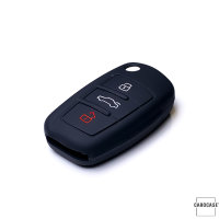 Silikon Schutzhülle / Cover passend für Audi Autoschlüssel AX3 schwarz