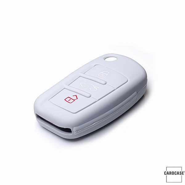 Coque de protection en silicone pour voiture Audi clé télécommande AX3 gris
