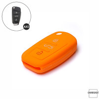 Coque de protection en silicone pour voiture Audi clé télécommande AX3 orange