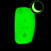 Coque de protection en silicone pour voiture Audi clé télécommande AX3 lumineux vert