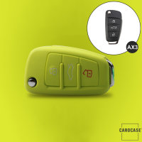 Silicone key fob cover case fit for Audi AX3 remote key green