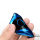 Black-Glossy Silikon Schutzhülle passend für Mercedes-Benz Schlüssel blau SEK7-M7-4