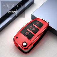 Silicone key fob cover case fit for Audi AX3 remote key red