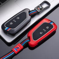 Coque de clé de voiture compatible avec Volkswagen, Skoda, Seat clés inkl. Karabiner (HEK10/2-V11)