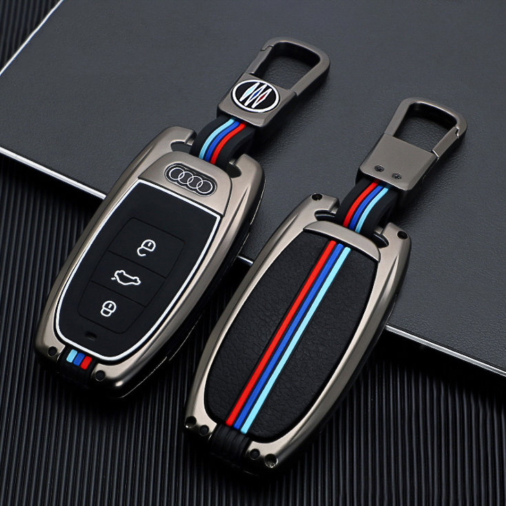 HIBEYO Klapp AutoSchlüssel Hülle Passt für Audi Zinklegierung Schutzhülle  Schlüsselhülle für Audi A1 A3 S3 A4 S4 RS4 A6 S6 RS6 Q3 Q5 Q7 TT TTS R8  Fernbedienung Schlüsselbox 3Tasten-Schwarz: : Elektronik