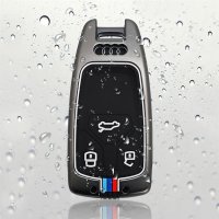 Coque de clé de voiture compatible avec Audi clés inkl. Karabiner (HEK10-AX6)