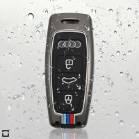 Coque de clé de voiture compatible avec Audi clés inkl. Karabiner (HEK10-AX7)