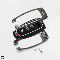 Coque de clé de voiture compatible avec Audi clés inkl. Karabiner (HEK10-AX7)