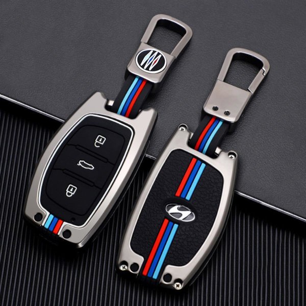Premium Alu Schlüssel Cover für Hyundai Schlüssel mit Silikon Tastens,  22,95 €