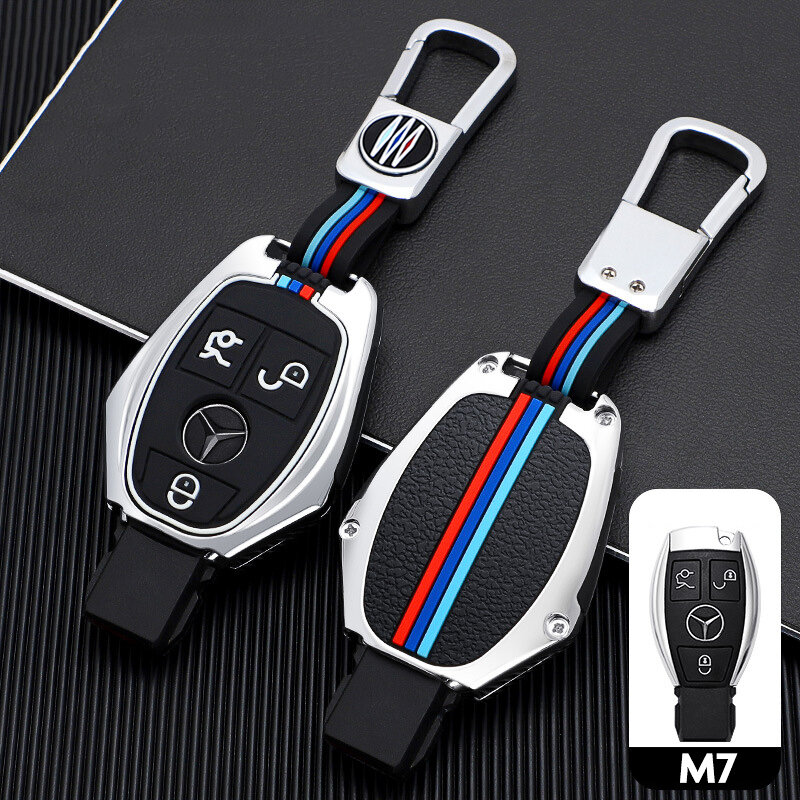 Capa de silicone para chaves de carro Mercedes Benz (tipo M7) | Carocase Premium Capa de chave de carro protetora de couro de luxe