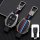 Premium Alu Schlüssel Cover für Mercedes-Benz Schlüssel mit Silikon Tastenschutz + Nachleuchtend  HEK10-M7