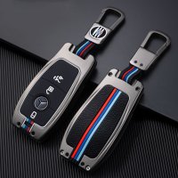 Coque de clé de voiture compatible avec Mercedes-Benz clés inkl. Karabiner (HEK10-M9)