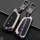 Premium Alu Schlüssel Cover für Volkswagen, Skoda, Seat Schlüssel mit Silikon Tastenschutz + Nachleuchtend  HEK10-V11-S222