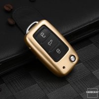 PREMIUM Alu Schlüssel Etui passend für Volkswagen, Skoda, Seat Autoschlüssel  HEK12-V2